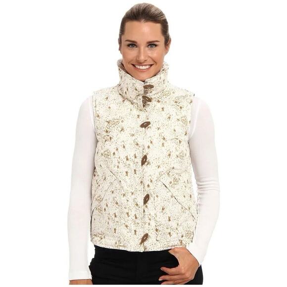 NWT Patagonia Womens Toggle Down Puffer Vest Sz Xs Birch White Full Zip